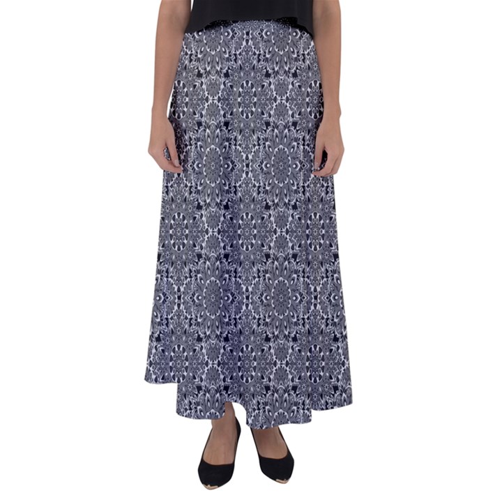 Oriental pattern Flared Maxi Skirt