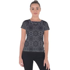 Oriental Pattern Short Sleeve Sports Top 