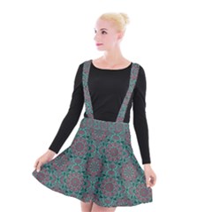 Oriental Pattern Suspender Skater Skirt