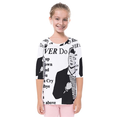 Rick Astley Kids  Quarter Sleeve Raglan Tee by Powwow