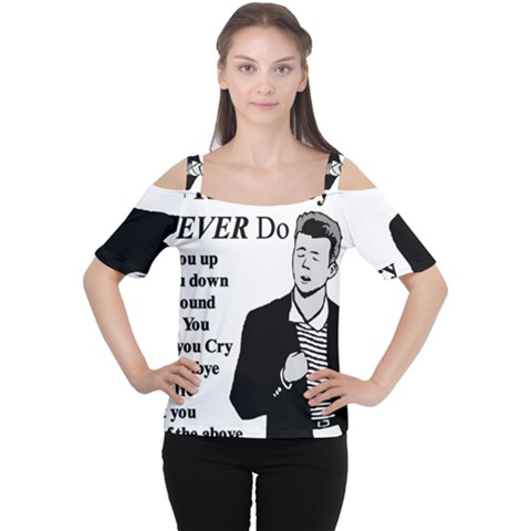 Rick Astley Cutout Shoulder Tee by Powwow