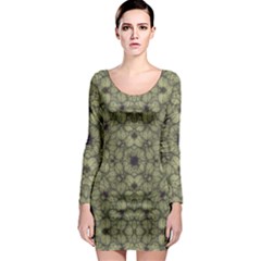 Stylized Modern Floral Design Long Sleeve Bodycon Dress by dflcprints