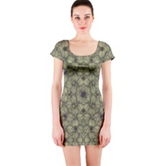 Stylized Modern Floral Design Short Sleeve Bodycon Dress by dflcprints