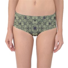 Stylized Modern Floral Design Mid-waist Bikini Bottoms by dflcprints