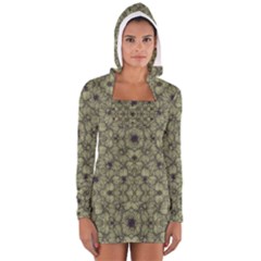 Stylized Modern Floral Design Long Sleeve Hooded T-shirt by dflcprints