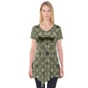 Stylized Modern Floral Design Short Sleeve Tunic  View1