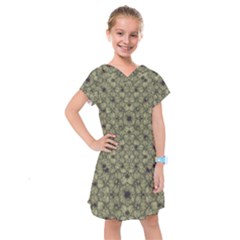 Stylized Modern Floral Design Kids  Drop Waist Dress by dflcprints