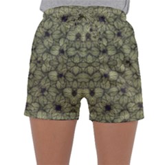 Stylized Modern Floral Design Sleepwear Shorts