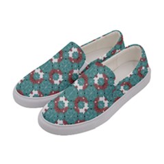 Colorful Geometric Graphic Floral Pattern Women s Canvas Slip Ons by dflcprints