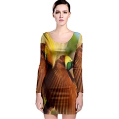 Birds Paradise Cendrawasih Long Sleeve Bodycon Dress by Mariart