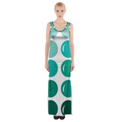 Bubbel Balloon Shades Teal Maxi Thigh Split Dress by Mariart