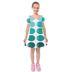 Bubbel Balloon Shades Teal Kids  Short Sleeve Velvet Dress