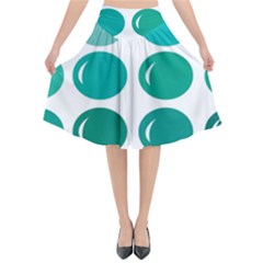 Bubbel Balloon Shades Teal Flared Midi Skirt by Mariart