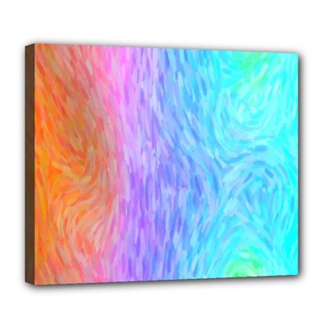 Aurora Rainbow Orange Pink Purple Blue Green Colorfull Deluxe Canvas 24  X 20  