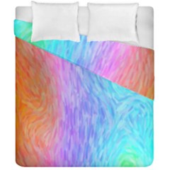 Aurora Rainbow Orange Pink Purple Blue Green Colorfull Duvet Cover Double Side (california King Size) by Mariart