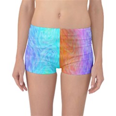 Aurora Rainbow Orange Pink Purple Blue Green Colorfull Reversible Boyleg Bikini Bottoms by Mariart