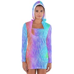 Aurora Rainbow Orange Pink Purple Blue Green Colorfull Long Sleeve Hooded T-shirt