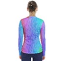 Aurora Rainbow Orange Pink Purple Blue Green Colorfull V-Neck Long Sleeve Top View2