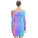 Aurora Rainbow Orange Pink Purple Blue Green Colorfull Long Sleeve Off Shoulder Dress View2