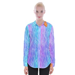 Aurora Rainbow Orange Pink Purple Blue Green Colorfull Womens Long Sleeve Shirt