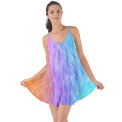 Aurora Rainbow Orange Pink Purple Blue Green Colorfull Love The Sun Cover Up