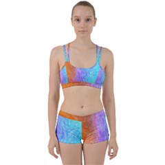 Aurora Rainbow Orange Pink Purple Blue Green Colorfull Women s Sports Set