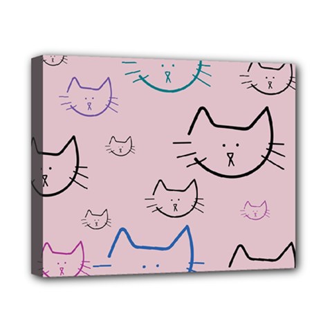 Cat Pattern Face Smile Cute Animals Beauty Canvas 10  X 8  by Mariart