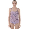 Cat Pattern Face Smile Cute Animals Beauty Twist Front Tankini Set View1