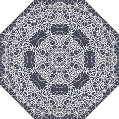 Blue White Lace Flower Floral Star Folding Umbrellas by Mariart