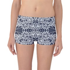 Blue White Lace Flower Floral Star Boyleg Bikini Bottoms by Mariart