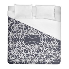 Blue White Lace Flower Floral Star Duvet Cover (full/ Double Size) by Mariart