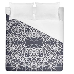 Blue White Lace Flower Floral Star Duvet Cover (queen Size) by Mariart