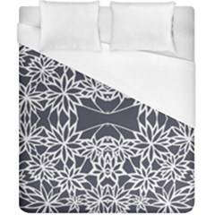 Blue White Lace Flower Floral Star Duvet Cover (california King Size) by Mariart