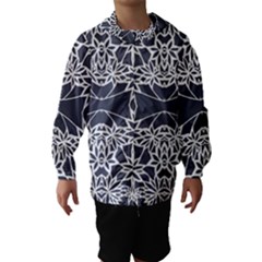 Blue White Lace Flower Floral Star Hooded Wind Breaker (kids)