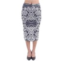 Blue White Lace Flower Floral Star Midi Pencil Skirt View1