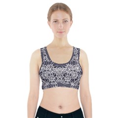 Blue White Lace Flower Floral Star Sports Bra With Pocket