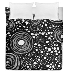 Circle Polka Dots Black White Duvet Cover Double Side (queen Size)