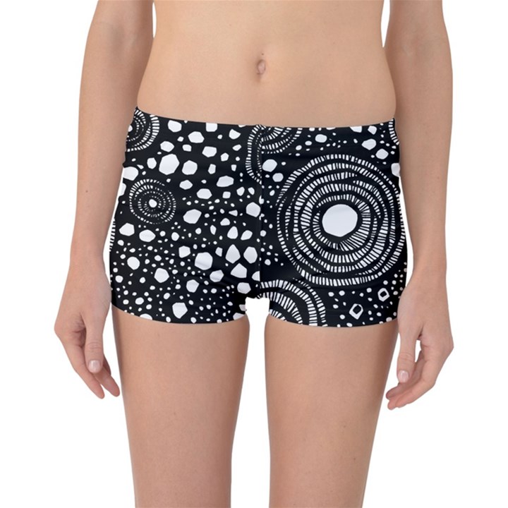 Circle Polka Dots Black White Reversible Boyleg Bikini Bottoms