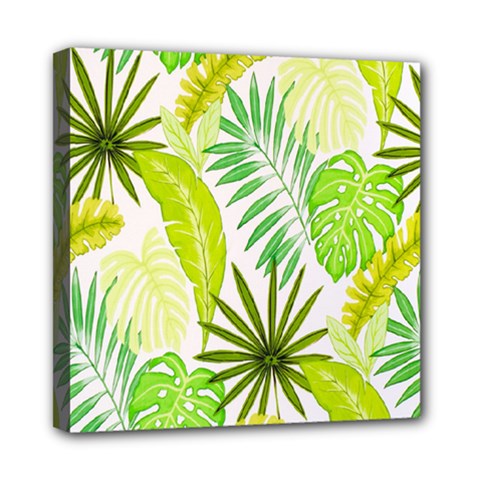 Amazon Forest Natural Green Yellow Leaf Mini Canvas 8  X 8  by Mariart