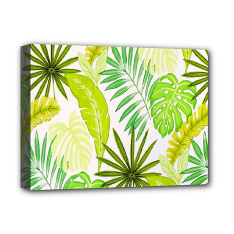 Amazon Forest Natural Green Yellow Leaf Deluxe Canvas 16  X 12   by Mariart