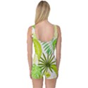 Amazon Forest Natural Green Yellow Leaf One Piece Boyleg Swimsuit View2