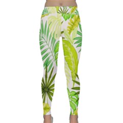 Amazon Forest Natural Green Yellow Leaf Classic Yoga Leggings by Mariart