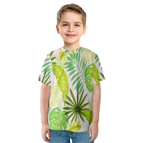 Amazon Forest Natural Green Yellow Leaf Kids  Sport Mesh Tee by Mariart