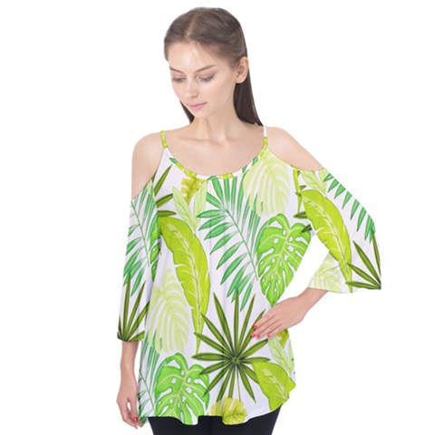 Amazon Forest Natural Green Yellow Leaf Flutter Tees by Mariart