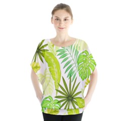 Amazon Forest Natural Green Yellow Leaf Blouse