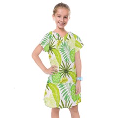 Amazon Forest Natural Green Yellow Leaf Kids  Drop Waist Dress by Mariart