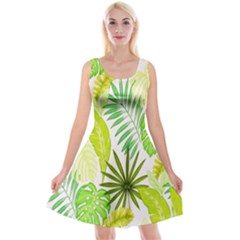 Amazon Forest Natural Green Yellow Leaf Reversible Velvet Sleeveless Dress by Mariart