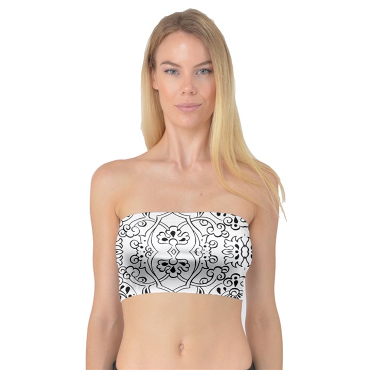 Black Psychedelic Pattern Bandeau Top