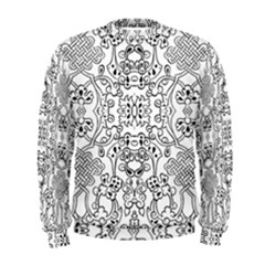 Black Psychedelic Pattern Men s Sweatshirt by Mariart