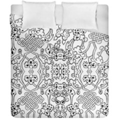 Black Psychedelic Pattern Duvet Cover Double Side (california King Size) by Mariart